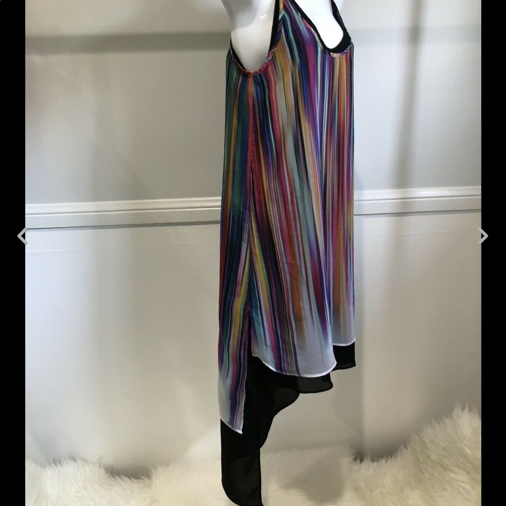 Bisou Bisou Rainbow Stripe Flowy Dress
